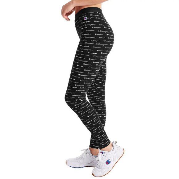 Champion Women's Authentic Print‎ Leggings All Over Print Size Medium Black - Picture 4 of 8